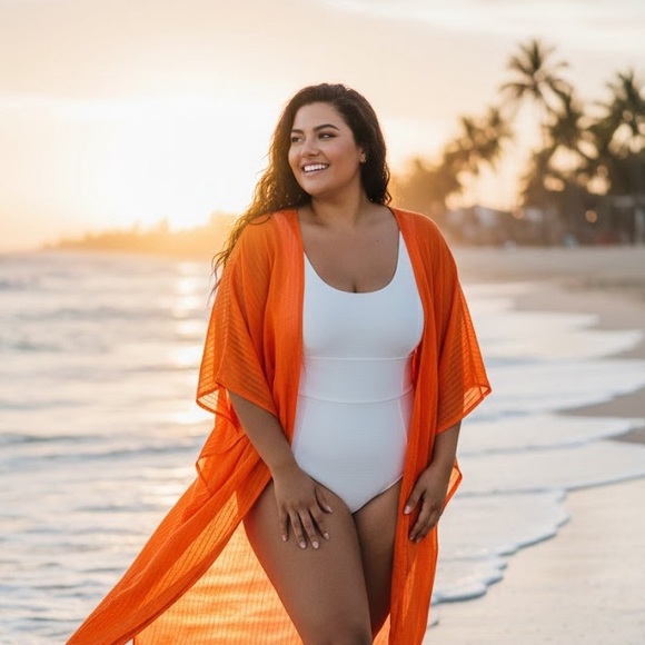 Steve Madden Other - Steve Madden Vibrant Orange Kimono/Cover Up